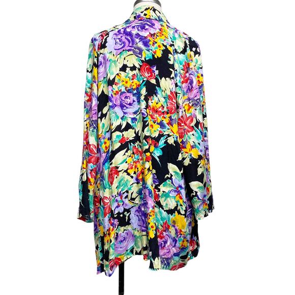 Vintage Adrian Jordan Womens Size 22/24 Floral Open Cardigan - Picture 7 of 7